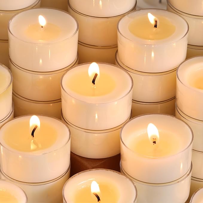 DEVI 6 Hour Soy Tealight Candles Bulk 25 Pack, Unscented Organic Tea Candles, White Emergency Votive Tea Lights-Burn Clean, Non-Paraffin Natural Soy Candle for Home Decor,