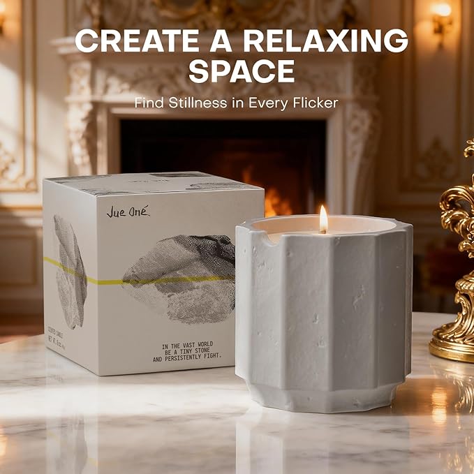 Scented Candles Set for Home, Natural Soy Wax Candle Gift, Non-Toxic Cement Jar Candles, Luxury Aromatherapy for Stress Relief, Highly Scented, Gifts for Women and Men (Ebony Agarwood)