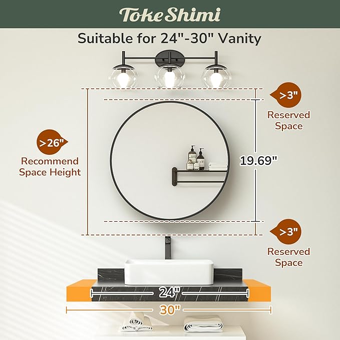 TokeShimi 20 x 20 Brushed Nickel Round Medicine Cabinet with Mirror, Circle Medicine Cabinet for Bathroom with Stainless Steel Metal Frame, Detachable Shelves, Shatterproof, Wall Mounted Only