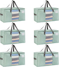 VENO 6 Pack Heavy Duty Moving Bags, Clothes and Comforter Storage Bags with Clear Window, College Dorm Essentials Packing Supplies, Foldable Boxes Alternative (Light Green Matte, 6 Pack)