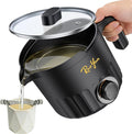 1.5L Candle Wax Melter with Pour Spout, Candle Making Kit for Beginners and Adults, Wax Melting Pot for Candle Making with Stirring Spoon - Black