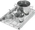 ZOINLIY Pull Out Cabinet Organizer, Versatile Slide Out Kitchen Organizers and Storage,Heavy Duty Drawer Cupboard Storage Basket, Smooth Sliding, Chrome Finish,14.8" W x 21" D