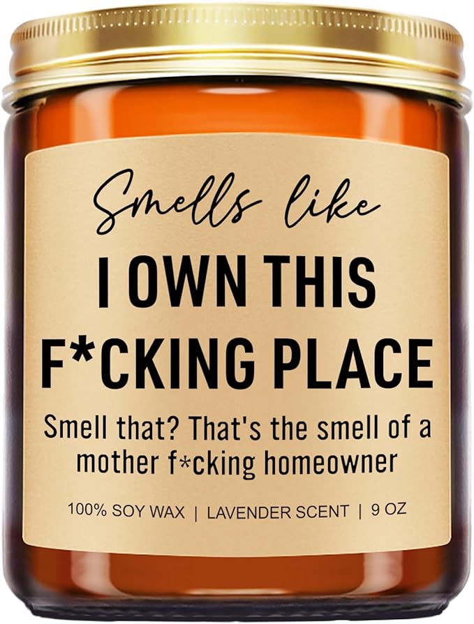 Funny Scented Candle, House Warming Gifts New Home, Housewarming Gifts for Women, Men, Couple, New Homeowner - First Apartment Essentials - Closing Presents for Home Buyers - 9 oz
