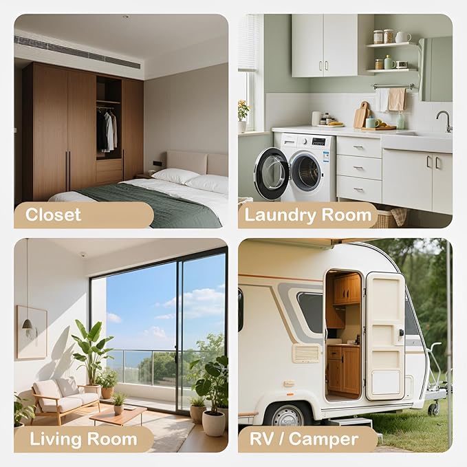 Hanging Closet Organizer 4 Tier Hanging Storage with Side Pocket, Foldable Hanging Shelves for Clothes, Laundry Room & RV Use