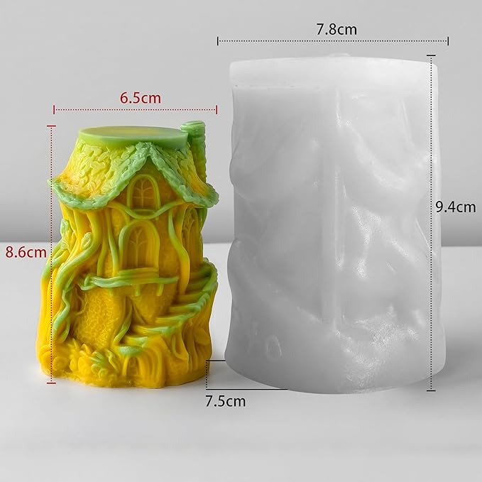 Tree House Molds Home Candle & Resin Mold - Resin Casting Silicone Molds for Home Decor & Candle Making Wave Spiral Mold