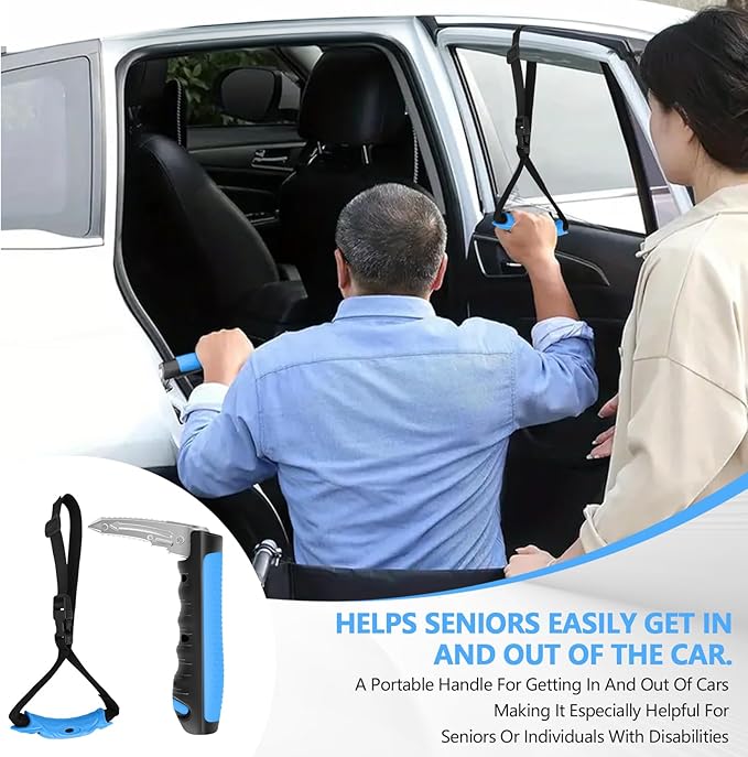 Kaiedos Car Door Handle for Elderly, 3-in-1 Car Handle Assist for Seniors, Portable Auto Cane Vehicle Support Handle, 500 lbs Capacity, Non-Slip Door Assist Bar