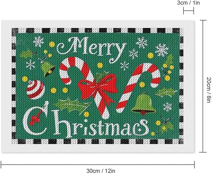 AIVKIEJK Diamond Painting Kits for Adults - Festive Merry Christmas Red Bow, Candy Cane & Bell Painting DIY 5D Full Drill Diamond Dots Paintings with Diamonds Gem Art and Crafts Home Decor 8"x12"