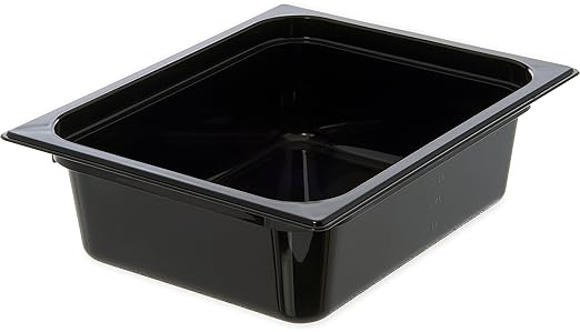 Carlisle FoodService Products CFS 10421B03 Universal High-Heat Half-Size Food Pan, 6.6 qt. Capacity, 12-3/4 x 10-3/8 x 4", Black (Case of 6)