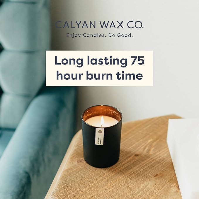 Calyan Wax Co. Desert & Agave Scented Candle - 75 Hour Burn - Luxury Non Toxic Soy Wax Candles - Long Lasting Black Tumbler Jar Candle for Home - 10.2oz