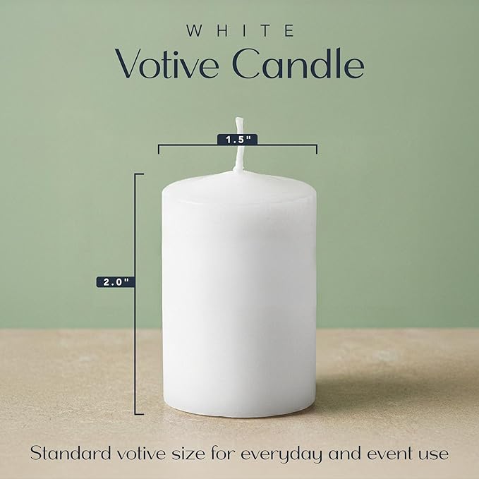 White Votive Candles Unscented Candles for Wedding Centerpieces Pack of 36 Dripless Wax for Parties, Aromatherapy, Devotional, Home Décor, Spas & Holiday Gifts – Royal Imports