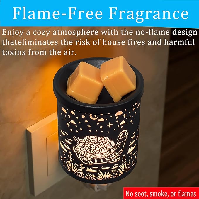 Plug in Wax Warmer for Scented Wax melt Warmer Scentsy Wax Warmer for Fragrance Oil Candle Warmer for Office Bedroom Gift & Home Decor（Tortoise）