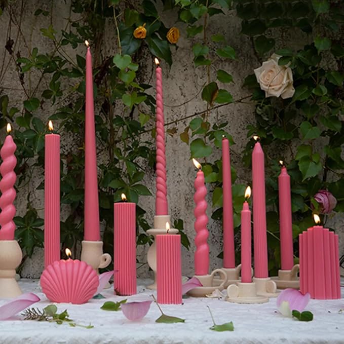 Long Cylinder Shape Silicone Candle Mold 6 Holes Candle Making Mold Long Pillar Candle Molds for Candle Making