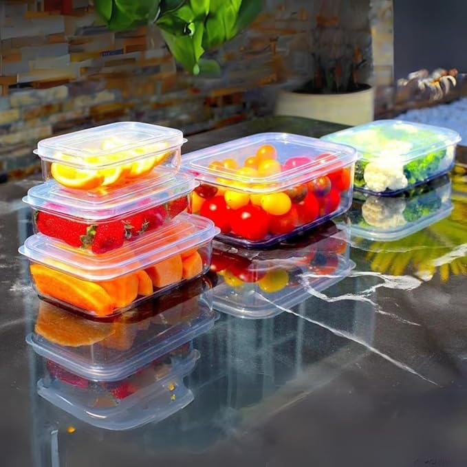 Lustroware Airtight Food Storage Container Set of 3, Micro Clear BPA Free Shatterproof Canister with Lid, Dishwasher Microwave Safe, Fridge Pantry Refrigerator Organizer, Made in Japan (1.4 qt, 45 oz)