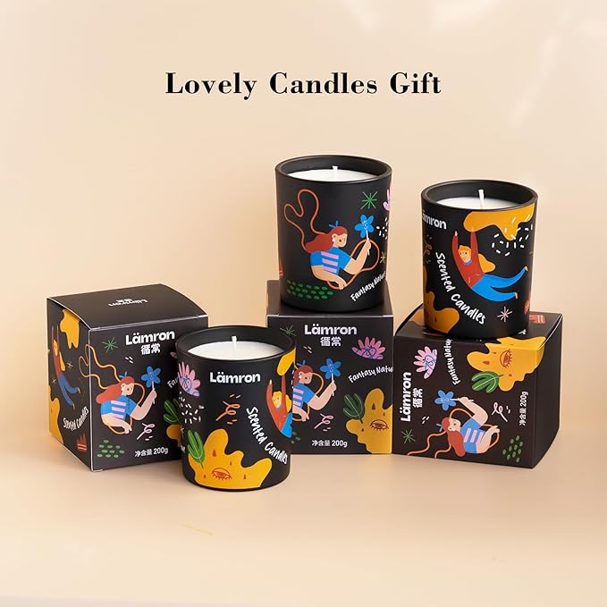 Lamron Tomato Leaf Scented Candle - Fresh Garden Vine Aroma for Kitchen, Odor Eliminator, 7.1oz Natural Coconut Soy Wax, Unique Cute Birthday Gifts for Her & Mom