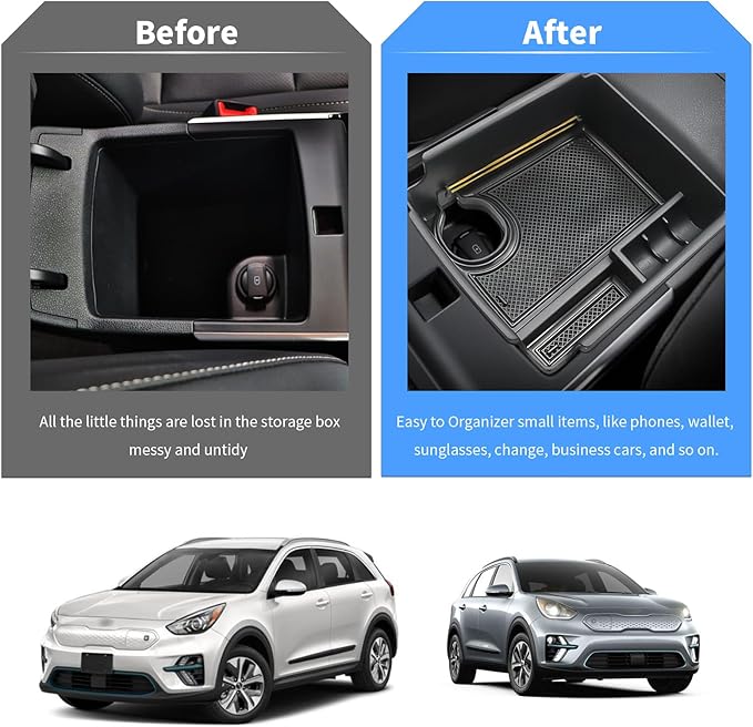 Yee Pin 2022 Niro EV Console Organizer - Center Tray with Storage Box Insert