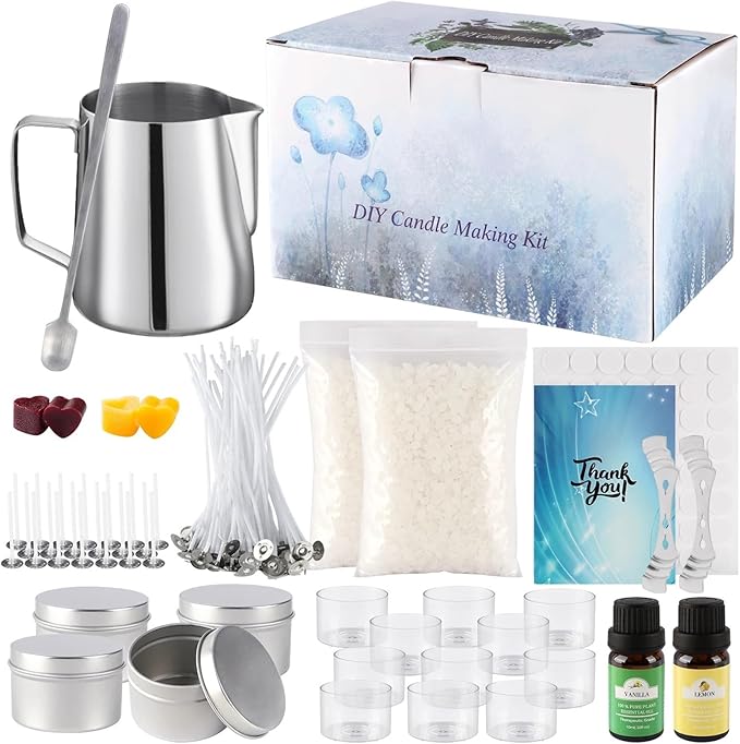 Yiodauh Candle Making Kit Simple DIY Candle-Making Set, Easy to Make, with Essential Oil for Aromatherapy