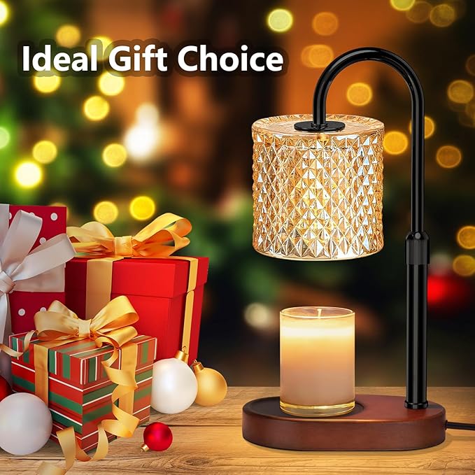 seenlast Electric Candle Lamp Warmer with Timer Dimmer Adjustable Height,Gifts for Women and Men,Vintage Home Decor