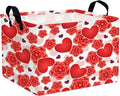 Valentine's Day Basket for Gifts Empty Cute Heart Large Gift Basket Decorative Storage Bin for Kid and Baby Room Décor (Red Love Rose)