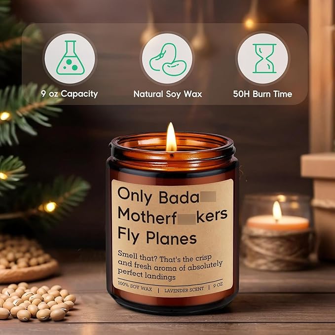 GSPY Scented Candle, Pilot Gifts for Men, Women - Flight School Graduation, Birthday, Fathers Day, Aviation Gifts for Pilots, Student - Retirement, Funny Airplane Decor for Dad, Boyfriend, New Aviator