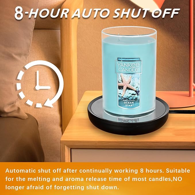 ASAWASA Smart Candle Warmer for Large Jar, Coffee Mug Warmers, with Gravity Switch Auto Shut-On/Off, Safely and evenly Release The Aroma, Keep The Drink at a Pleasant Temperature, A Thoughtful Gifts