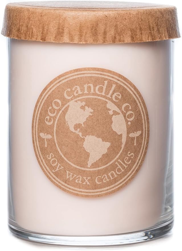 ECO CANDLE CO. Recycled Candle, Lovely, 18 oz. - Scents Of Lavender, Rosewood, Orchid, Bergamot, Cedarwood, & Musk - 100% Soy Wax, No Lead, Kraft Paper Label & Lid, Hand Poured, Midwest Grown Soybeans