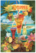 GUAIEUW Diamond Painting Kits for Adult Beginner Round Full Diamond 5D DIY Diamond Art Kit Gift - Season Theme Summer Beach Drinks Diamond Painting Home Wall Decor 20x24 Inch