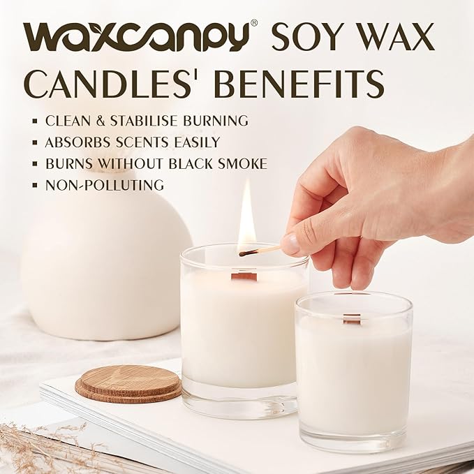 Soy Wax, Waxcanpy Natural Soy Wax for Candle Making, Organic Candle Wax from Farm, No Additives, Harmless and Pure (20lb)