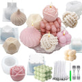 EuTengHao Silicone Candle Molds Set for Candle Making with Candle Wicks, 3D Silicone Mold for Soy Wax, Soap, Cake, Dessert DIY Scented Candle Craft Making
