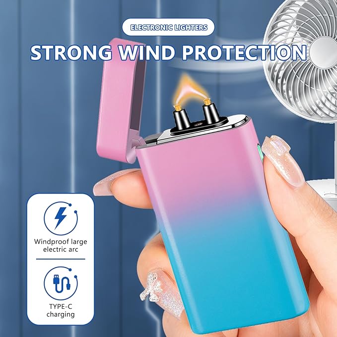 SKRFIRE Arc Lighter – Electric Lighters Windproof Plasma Lighters, USB Rechargeable Lighter with Digital Battery Indicator, Perfect for Adventure, Fire-Starting & Everyday Carry（Black and White）