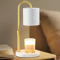 Dreamholder Electric Candle Warmer Lamp with Timer & Dimmer, Adjustable Height Wax Melt Warmer for Jar Candles, Wood Base Candle Melter, Floral Home Decor Gifts for Women, Mom, White Gold
