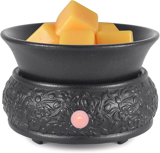 mocosa Wax Melt Warmer Ceramic Wax Warmer,3-1 Candle Wax Warmer for Scented Wax Burner Electric Wax Melter as Gifts for Moms Grandma Women Girls(Black)