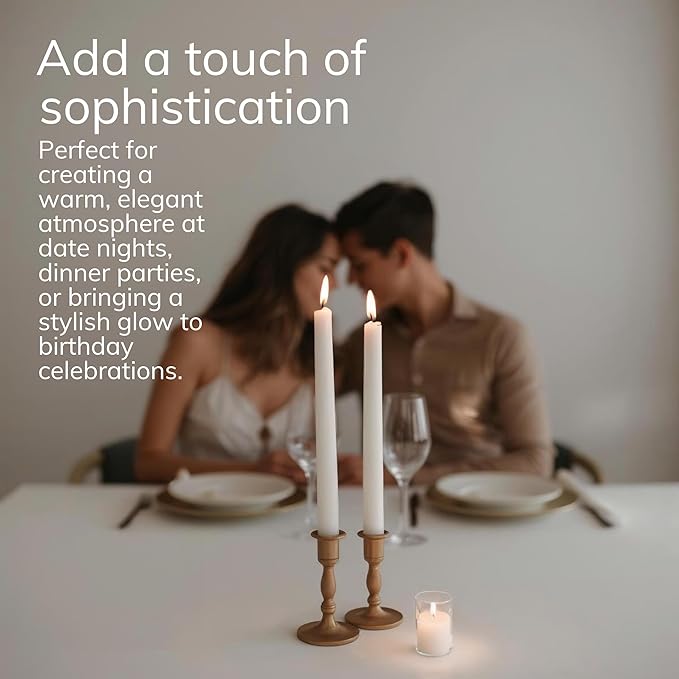 Tapered Dinner Candles - Soy & Paraffin Blend, Dinner Candles with Long-Lasting 7-Hour Burn for Stylish Homes - Candle in Curated Colors Ideal Gift for Hosts, Brides & Event Planners-Merlot