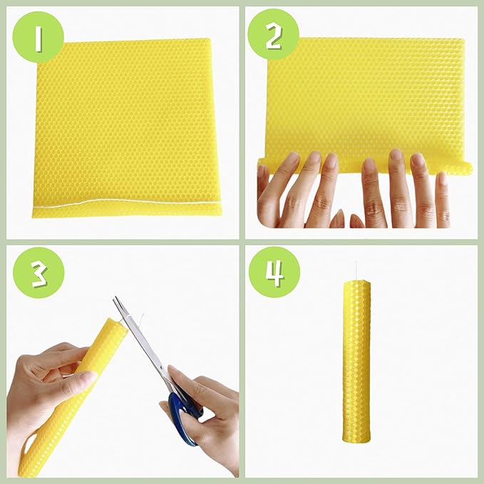 12 Colors Beeswax Sheets for Rolling Candle 8" X 8" Beeswax Sheets for Candle Making Beeswax Candle Making Kit Candle Making Kit Candle Rolling Kit DIY Candle Maker Candle Starter Kit (24Pcs)