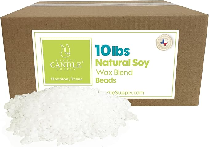 Soy Wax Beads for Candle Making | 10lb Soy Candle Wax Pastilles | Smooth Blend for High Load Fragrance Formulation |Candle Making Supplies