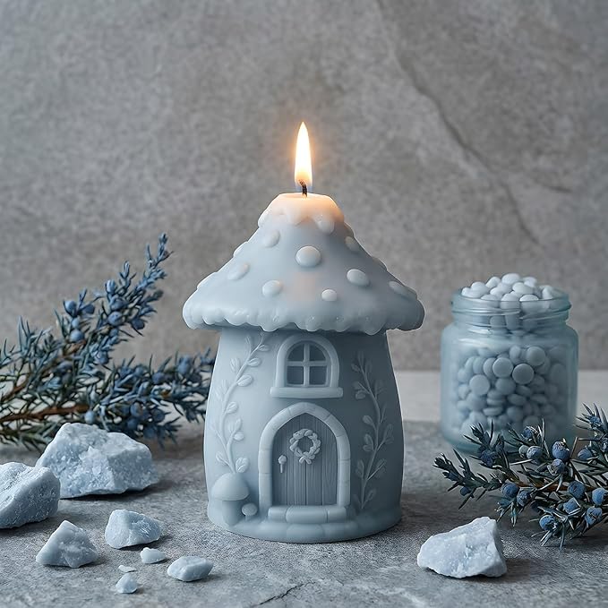 XIAOSHUI Mushroom House Silicone Candle Molds for Candles Making Resin Casting Aromatherapy