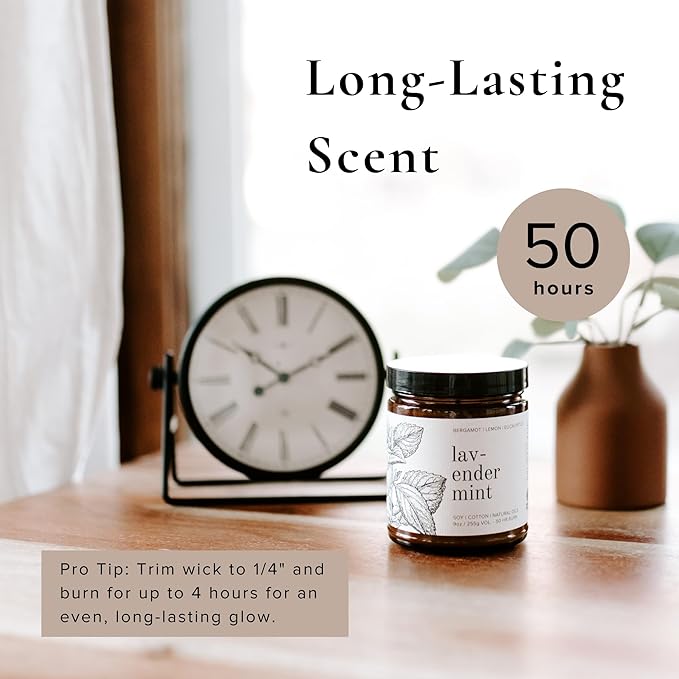 Broken Top Lavender Mint Pure Soy Candle | 9 oz. | Bergamot, Lemon & Eucalyptus 50-Hour Burn Time. Natural Cotton Wick, Vegan, No Parabens, No Phthalates