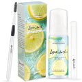 Lyon Lash Eyelash Extension Shampoo (Lemon), Oil Free Foam Cleanser Kit | Remove Eye Makeup & Oil & Dust | Professional Salon And Home Use (60ml + 1 mascara wand + 1 cleansing brush)