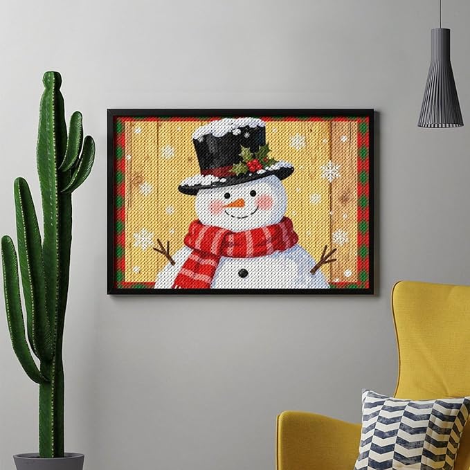 AIVKIEJK Diamond Painting Kits for Adults - Festive Snowman Red Scarf Painting DIY 5D Full Drill Diamond Dots Paintings with Diamonds Gem Art and Crafts Home Decor 8"x12"