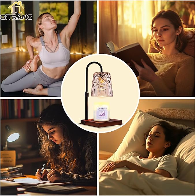 Candle Warming Lamp with Timer Dimmer,House Warming Gifts New Home Decor, Birthday Gifts for Women Mom,Height Adjustable Wax Melts Warmer for Jar Candles with 3 Bulbs，Valentine's Day Gifts Decor Lamp