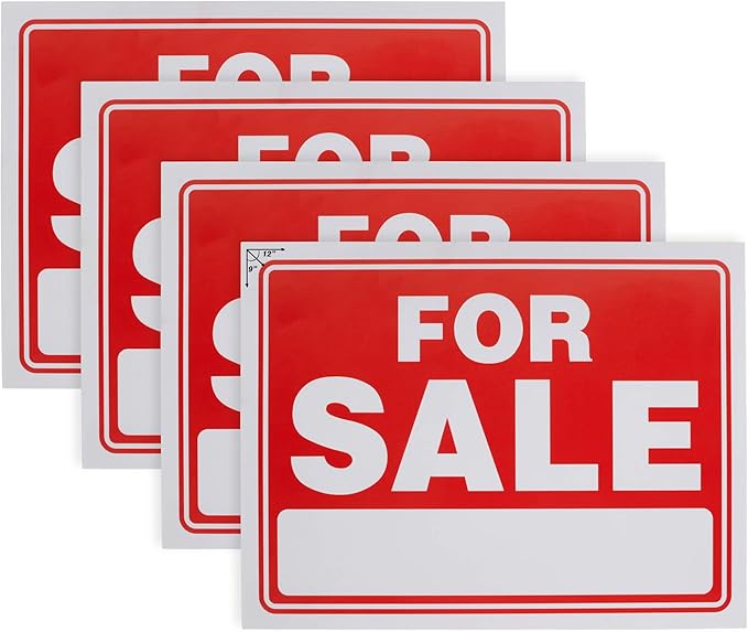 Ram-Pro 9" X 12" Sale Sign for Car and Auto Sales - Rust Free Clear and Visible Text Long Lasting with A Space to Hand Write, (4 Pack)