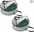 Hayoulabo 2 Pack Clear Christmas Wreath Storage Bags 24 Inch - Waterproof Wreath Container with Dual Zipper and Reinforced Handles for Artificial Wreath, Garland and Holiday Decor Organization