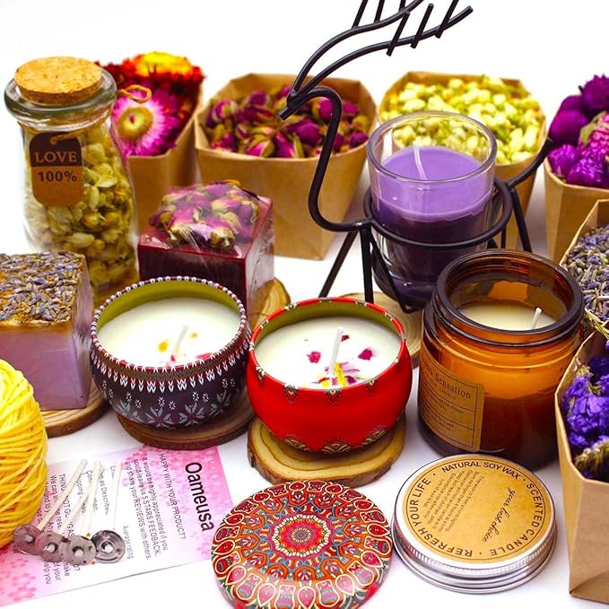 40Bags Natural Dried Flowers, DIY Soap,Bath Bomb,Candle,Aromatherapy Oil,Cake,Resin Jewelry Making,Bath,Nail -Lavender,Don't Forget Me,Rose,Jasmine