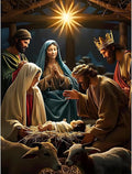 DOMROM Christmas Diamond Painting Kits, Jesus Born Diamond Art Kits,Gem Art Painting with Diamonds Dots, Arts and Crafts for Beginners Adult Wall Decor 12 x 16inch