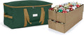 Covermates Keepsakes Adjustable Ornament Storage Bag – Heavy-Duty Polyester, Padded Dividers & FlexGrid Trays – Protective Holiday Ornament Organizer with Handles & Label Window, Green