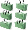 WORKPRO 6 Pack Extra Large Moving Bags with Zippers & Carrying Handles Backpack Straps, Heavy-Duty Storage Tote for Space Saving & Storage, Alternative to Moving Box (Green)