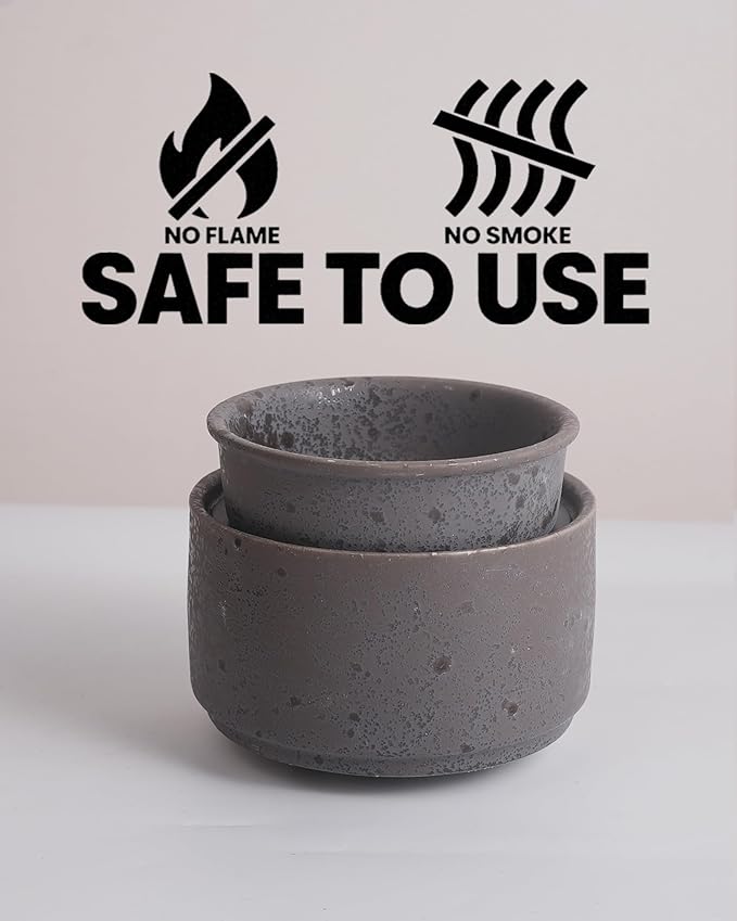 Ceramic Electric Wax Melt Warmer & Cube Oil Melter Cute Small Warmers Aromatherapy for Home Decorative Burner Melts Scented Candle Tart Scent Warm Fragrance (Grey Style)