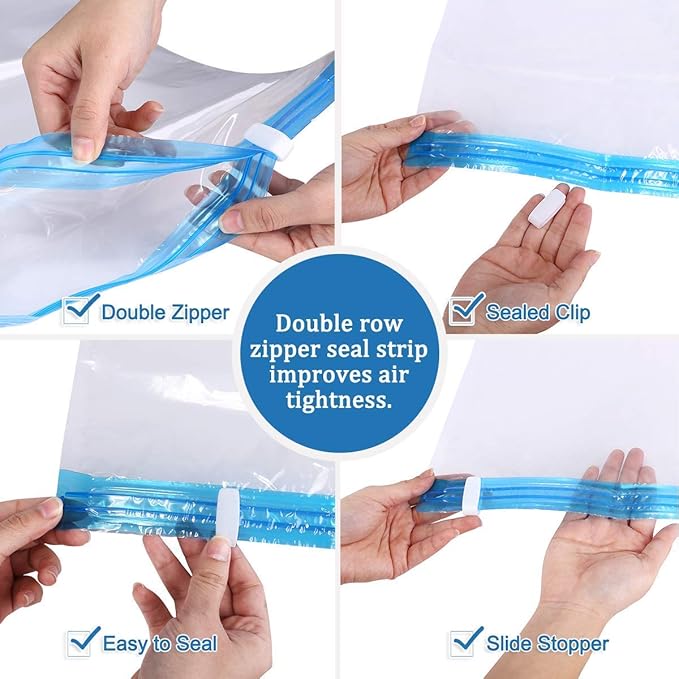 24 Pack The Largest Vacuum Seal Storage Bag Space Saver 51"x40"in (130x100cm) Jumbo size Airtight, Waterproof, for Clothes, Blankets, Pillows, Bedding, Winter Closet Organizing, Comforters.