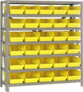 Quantum Storage Systems 1839-104YL Steel Shelving Unit with 4" Shelf Bins, 18" D x 36" W x 39" H, Yellow