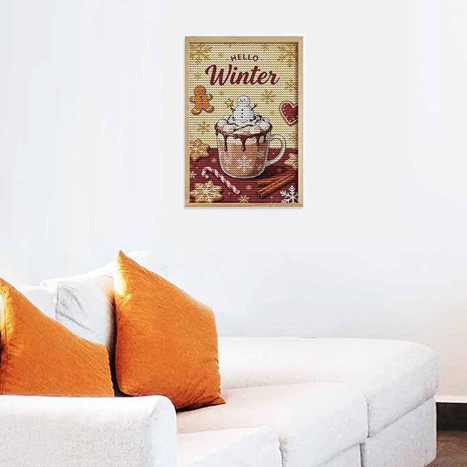 Diamond Painting Kits for Adults - Hello Winter Ice Cream & Gingerbread Snowflakes & Candles Painting DIY 5D Full Drill Diamond Dots Paintings with Diamonds Gem Art And Crafts Home Decor 8"x12"