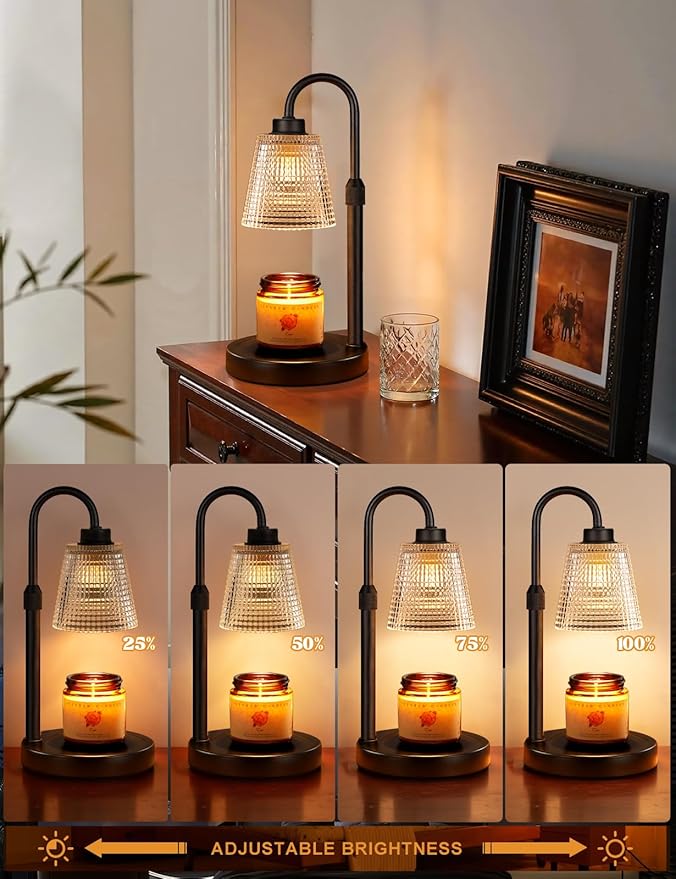 Candle Warmer Lamp with Timer, Dimmable Candle Warmer for Jar Candles, Height Adjustable Wax Melts Warmer, Birthday Gifts for Women Mom, House Warming Gifts New Home Decor